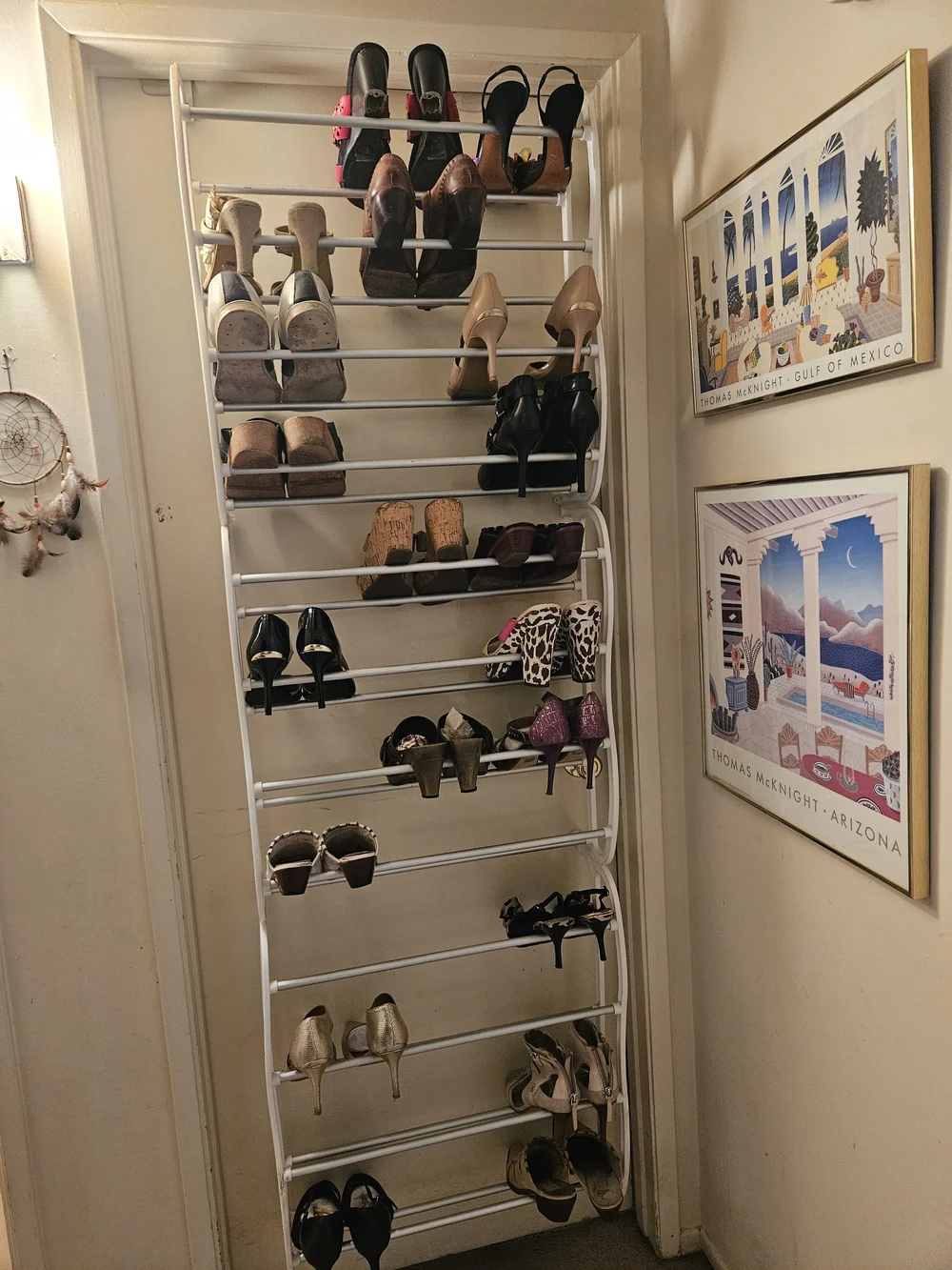 Shoe Rack Over The Door Holder - 36 Pair Shoes Hanging Storage Shoe Organizer